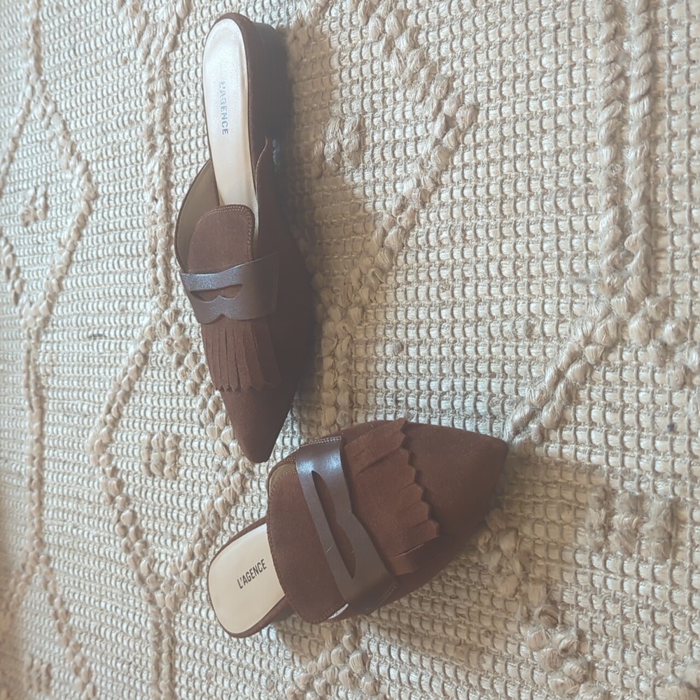NWOB L'Agence Shoes - Brown Mules - Size 6 - Picture 2 of 6